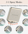 Handheld Filtered Shower Head Brushed Nickel High Pressure Six Modes 120 Anti Clog Silicone Nozzles Detachable Showerhead