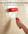 Heavy Duty Texture Paint Roller With Ultra Soft Rubber Face For Killer Wall Art And Badass Accent Panels Ideal For Easy DIY Home Upgrades And Hella Thick Paint Application on wall.