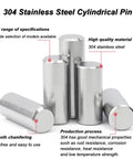 Dowel Marker Pins Set In Stainless Steel 304, 140 Pieces M4 Locating Assortment Kit with chamfered edges and smooth finish.