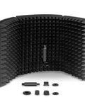 Studio Recording Microphone Isolation Shield for Blue Yeti and Condenser Mics, Adjustable Folding Acoustic Shield with components