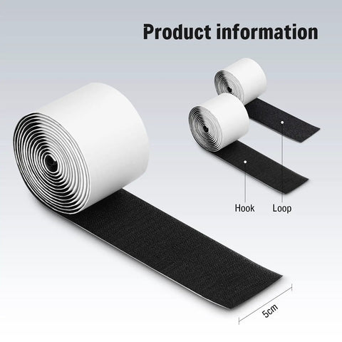 Guitar Pedalboard Mounting Tape 2M Long By 50mm Wide With Hook And Loop, showing rolls with ultra strong adhesive