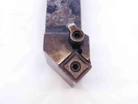Top view of Beefy Pro Grade Lathe Turning Tool Holder With One And A Quarter Inch Shank MSSNR 206, metal with insert slot