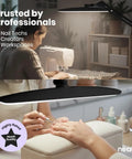 Mega Bright 2200 Lumens LED Desk Lamp With 24W Power Shadow Free Task Lighting in use by nail tech and sewing creator