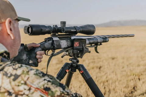 Hunter using DeathGrip Aluminum Tripod With Durable, Lightweight Aluminum Frame For Hunting And Outdoors in field