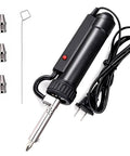 Automatic Desoldering Pump With Pro Grade Power, Solder Sucker Vacuum, Portable 30W Desoldering Iron Tool, 3 Tips, 110V AC