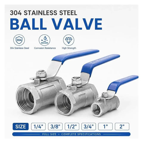 Top Shelf Female Threaded Ball Valve Switch Featuring A Hella Smooth Spin Handle For Bulletproof Fluid Shutoff And Leak Free Pipeline Work, displaying sizes 1/4" to 2".
