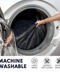 XXL Winter Sleeping Bag For Adults And Kids With Compression Sack, machine washable shown being placed in washing machine