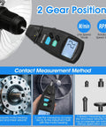 No Sweat Heavy Duty 2 In 1 Digital Rpm Tachometer Gauge Featuring Laser Photo Sensor And Physical Probe For Fast Engine Hvac Motor And Drone Shaft Speed Readouts measuring motor speed with fan and probes.