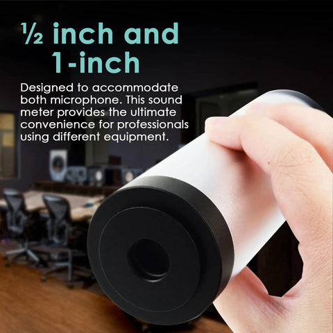 Hand holding Sound Level Calibrator For Noise Measurement Pro Grade Decibel Meter Calibration with 94dB and 114dB outputs