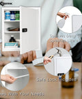 Wall Mount Medicine Cabinet With Code And Key Locks Locking Corner First Aid Cabinet Space Saving Corner Storage With Three Adjustable Shelves Anti Pry Steel Door For Bathroom Office School Home
