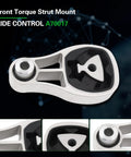Front Torque Strut Mount RIDE CONTROL A70017 showing aluminum material and black rubber insert for enhanced stability.