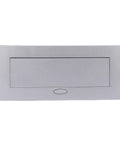 Recessed Pop Up Countertop Outlet With 20W Fast Charging Dual AC Outlets And USB A USB C Ports sleek silver finish flat design.