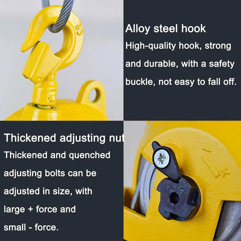 Solid As A Rock Retractable Spring Balancer Tool Hanger Bracket with alloy steel hook and thickened adjusting nut for secure lifting.