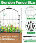 Arched Rustproof Metal Fence For Dogs And Rabbits No Dig Barrier For Flower Beds And Gardens, panel size and components