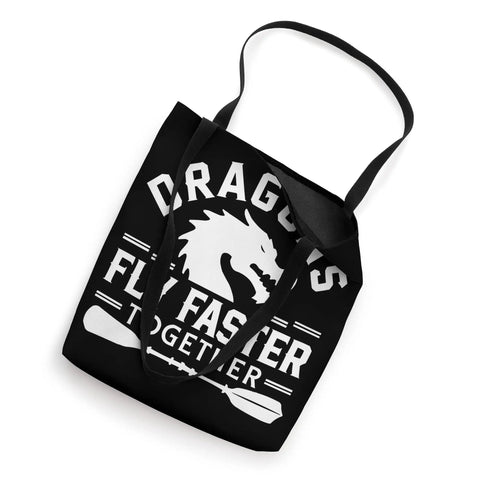 Black Dragon Boat Paddler Tote Bag For Dragonboat Racing Teams And Festivals Durable Carryall With Comfortable Straps showing a dragon design