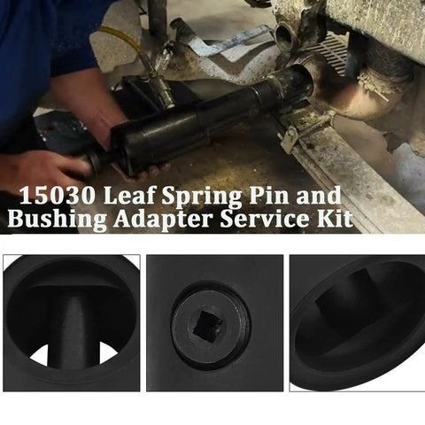 Using Leaf Spring Pin And Bushing Adapter Service Kit For 15000 Pin And Bushing Starter Kit Pro Grade on heavy-duty truck