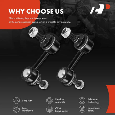 Front Sway Bar Link Set For Acura TL 2007-2014 Bolt-On Easy Install Direct Fit Stabilizer Links Front Left And Right Pair