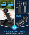 Compact Portable Handheld Turbo Fan with Five Gear Wind USB C Rechargeable, fits in bag, 6.7x2.5x2.3 inches