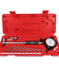 2 To 6 Inch Dial Bore Gauge With 0.0005 Inch Graduation, Go-To High Precision Bore Inspection Tool With Two Point Contact, 9.5 Inch Stem, Carbide Anvils in red case.