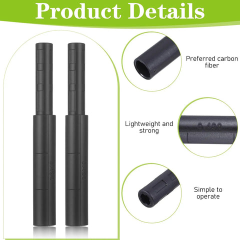 Six Piece Golf Club Shaft Extender Rods Set for Steel Graphite and Carbon Fiber Shafts product details, black extenders.