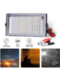 JUDYSSY Dc 12V Led Flood Light 100W Outdoor Floodlight Spotlight with clamps for emergency use and outdoor activities.