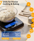 High Precision 33 Lb Digital Kitchen Scale With 0.1 Oz Accuracy For Sourdough Bread And Baking Built In 7 Units Tare And Timing Function