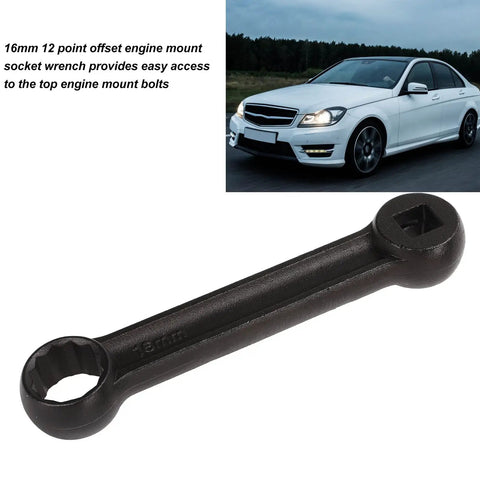 No Sweat Accessing Tight Spaces With This Slick 16Mm Offset Engine Mount Socket Wrench angled view showing 16mm size and deep design.