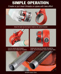 Steps showing use of 12R Manual Exposed Ratchet Pipe Threader Set With 6 NPT Die Heads From Half Inch To Two Inch Pipe Portable Tool Kit