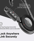 Close-up of Upgraded AirTag Link And Lock With Heavy Duty 3 Digit Combination Lock Secure Polycarbonate Housing For Air Tags