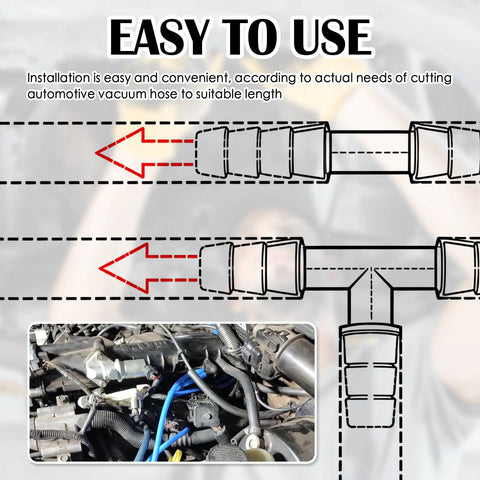 Awesome 6 Feet Long Premium Silicone Vacuum Hoses Kit For Auto Engines With 1/8 To 3/8 Inch Sizes And A Full Set Of 64 Fittings Connectors For Car Repairs Mods. Easy-to-cut silicone vacuum hose for auto engine use