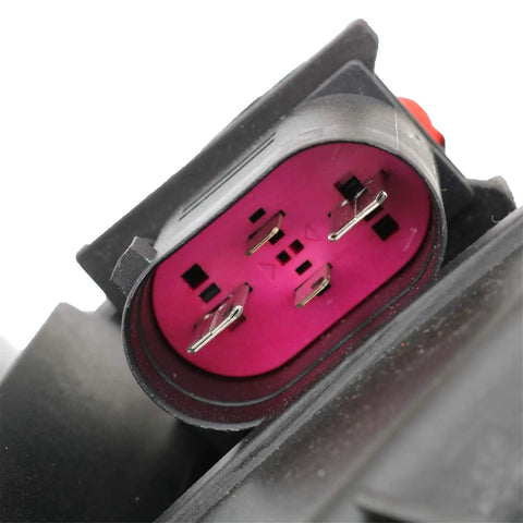 Connector view of No Sweat Dual Electric Radiator Cooling Fan Assembly Direct Swap Fit For Vw Golf Beetle Jetta Rabbit 2.0L 2.5L.