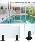 Heavy Duty Matte Black Glass Railing Spigot 2.1lb T304 Stainless Steel Clamp Post No Drill Design by poolside