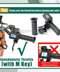 Upgraded 48V Ebike Speedometer Throttle With M Key Integrated Display For Soleil 01 showing plug-and-play setup