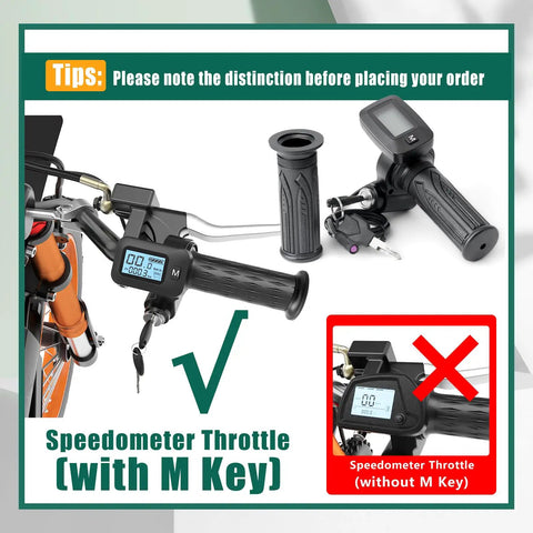 Upgraded 48V Ebike Speedometer Throttle With M Key Integrated Display For Soleil 01 showing plug-and-play setup