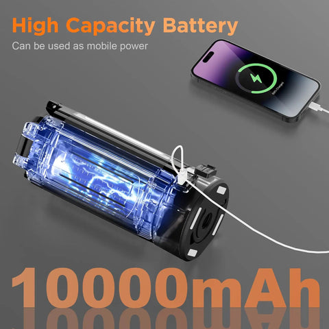 Your Go To Camping Light With Stand, Cordless LED Work Light, 2200 Lumens, 10000mAh battery charging mobile phone