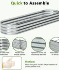 Two Pack Galvanized Oval Raised Garden Beds Metal Outdoor Planter Boxes For Vegetables 6X3X1Ft Each Silver Durable Weatherproof