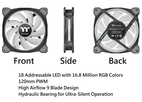 RGB Dual Ring 140mm Case Fans With 18 Addressable LEDs And 9 Blade Hydraulics 3 Pack Software Controlled Lighting With Alexa And Razer Chroma Compatibility For Quiet Rich Color Splash And Easy System Glow
