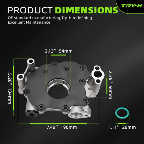 Product dimensions of Beefy High Pressure Engine Oil Pump With O Ring 10452 Replacement For Chrysler Dodge Jeep Ram V8 5.7L 6.4L