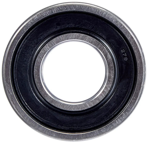 Close-up of 6202 2RSH Beefy Radial Deep Groove Ball Bearing with Dual Seals, showing 15mm bore, black seals, and steel construction.