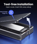 Blazing Fast External Ssd Enclosure For M2 Nvme Drives Featuring Usb 4 And Thunderbolt 4 showing tool-free installation process.