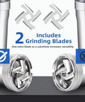 Includes two grinding blades for Heavy Duty Electric Meat Grinder Crushing Tough Cuts Up To Five Pounds A Minute Powered By Pure Copper Motor.