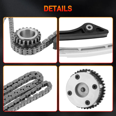 Tight As A Drum 2.0L Timing Chain Kit With Dual Vvt Gears And Oil Pump Assembly For Land Rover Freelander Evoque Discovery detailed gears and chain