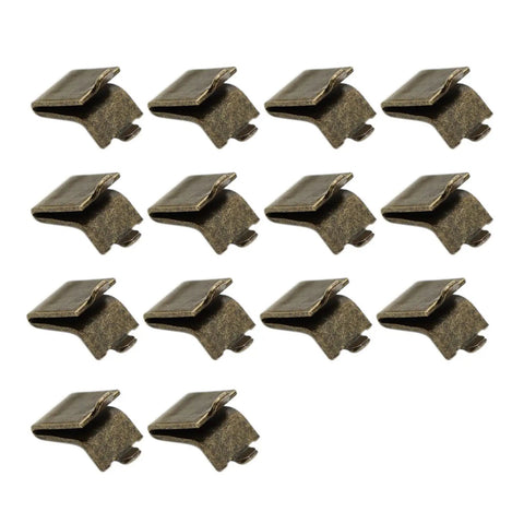 Built Tough Adjustable Steel Pilaster Shelf Clip Brackets With Dead Simple Slide Mount And Smooth Galvanized Coating For Any Standard Wood Or Metal Shelving Rack System Bronze Pack Of Fourteen, set of 14 heavy-duty brackets.