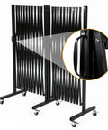 Heavy Duty Expandable Safety Barrier With Smooth Rolling Casters And Flexible Scissor Panels for roads and events, showcasing foldable design.