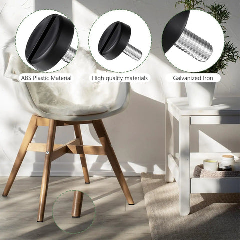 12 Pack M6 Threaded Furniture Leveling Feet Adjustable Screw In Levelers For Tables And Chairs Built Tough For Outdoor Use Heavy Duty Metal Body With Durable Plastic Caps For Stable Level Furniture