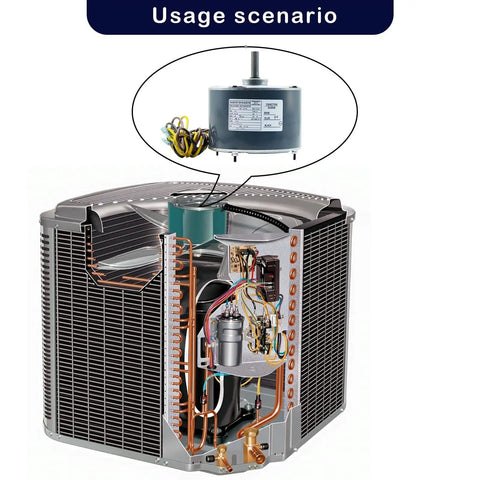 Beefy One Quarter HP Condenser Fan Motor With 1100 RPM, 48 Frame, 208 To 230V Replacement Fits Carrier installation view