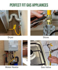 Heavy Duty 48 Inch Flexible Gas Line With Connectors For Stoves Dryers And Water Heaters Fits Most LG GE And Samsung Ranges Built To Last