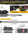 Ultra Fast 0.06s Low Profile RC Steering Servo 20kg Torque Beast Precision For 1 8 And 1 10 Touring Cars And Drifts Fits TT02 RS4