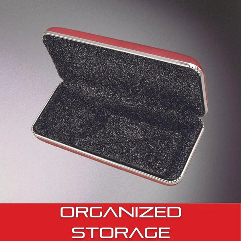 Open view of Deluxe Padded Case For Measuring Tools Protective Storage For Combination Squares Bevels And Protractors with foam lining