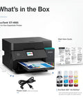 EcoTank ET-4950 Wireless All-In-One Printer With Refillable Ink Tanks, USB cable, ink bottles, user guide, home office printer